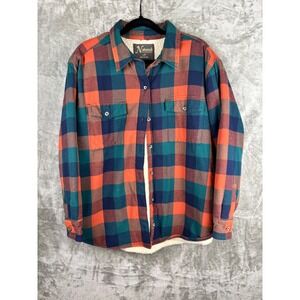 Natural Reflections Women's Sherpa Lined Flannel Shirt Jacket Plaid L